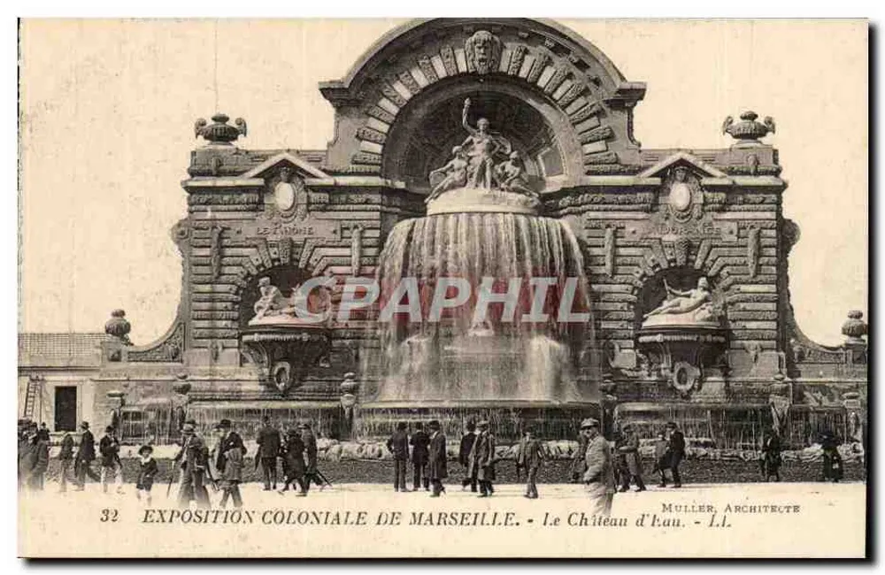 Exposição Colonial de Marselha — O Castelo da Água — Muller, Arquiteto - Frente
