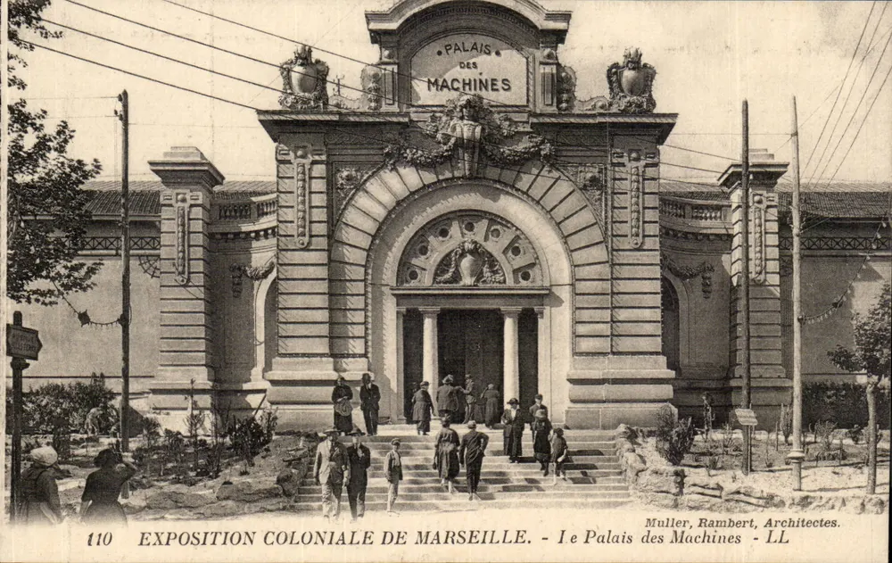 Palácio das Máquinas — Exposição Colonial de Marselha — Muller, Rambert, Arquitetos - Frente