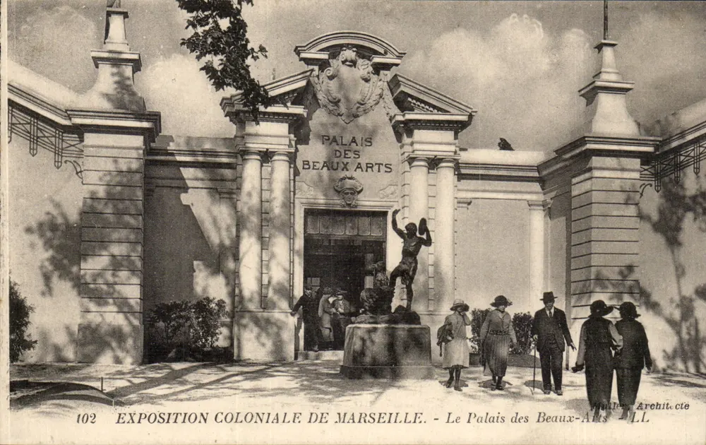 Palácio dos Belos-Artes — Exposição Colonial de Marselha — Editor L.L. n°102 - Frente