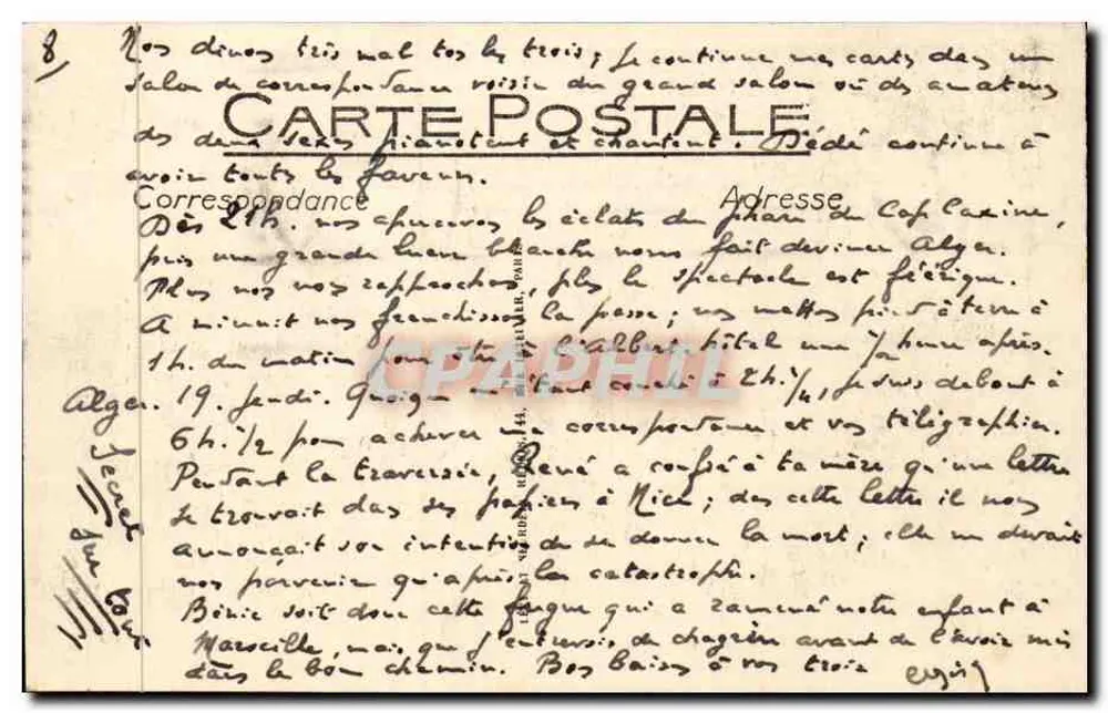 Palácio da Argélia — Exposição Colonial de Marselha — Guiauchain, Arquiteto - Verso