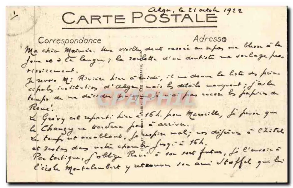Exposição Colonial de Marselha — A Pagoda sobre a água — LL, n°105 - Verso
