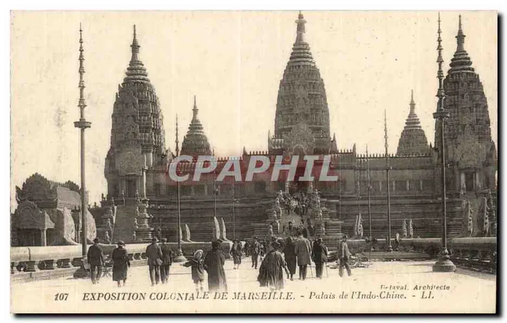 Kolonialausstellung in Marseille — Palast der Indochina — L. Laval, Architekt - Vorderseite