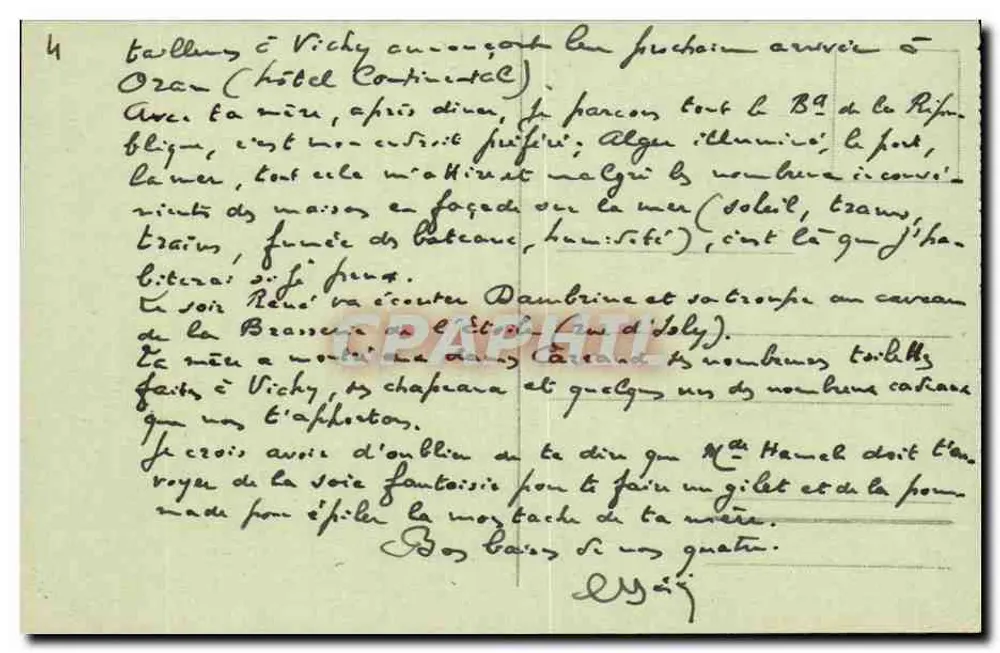 Algier — Das Theater und Rue Dumont-d'Urville — Ideal Collection P. S. n° 106 - Rückseite