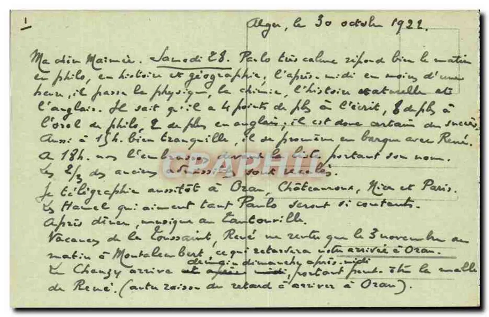 Algier — Rue Michelet — Ansicht vom Neuen Postamt — n°74 - Rückseite