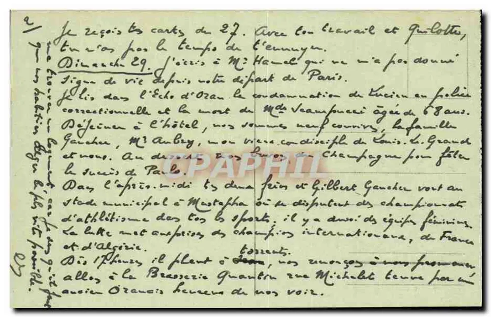 Argel — Praça Bresson — Coleção Ideal P. S. n° 110 - Verso