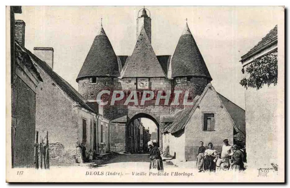 Déols (Indre) — Alte Uhrentür — JND. Phot. - Vorderseite