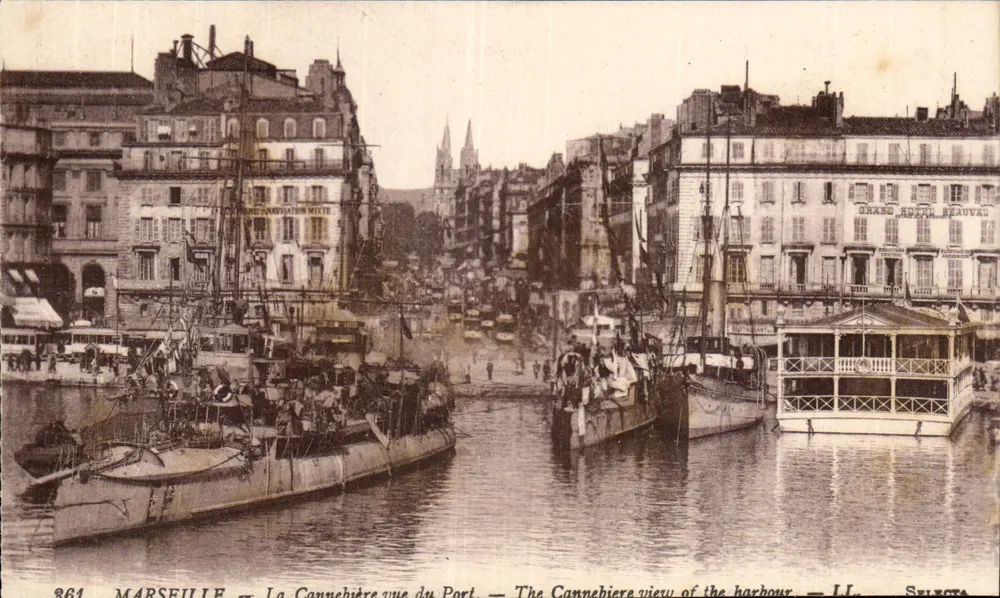 Marseille — La Cannebière vom Hafen aus gesehen — LL — Selecta - Vorderseite