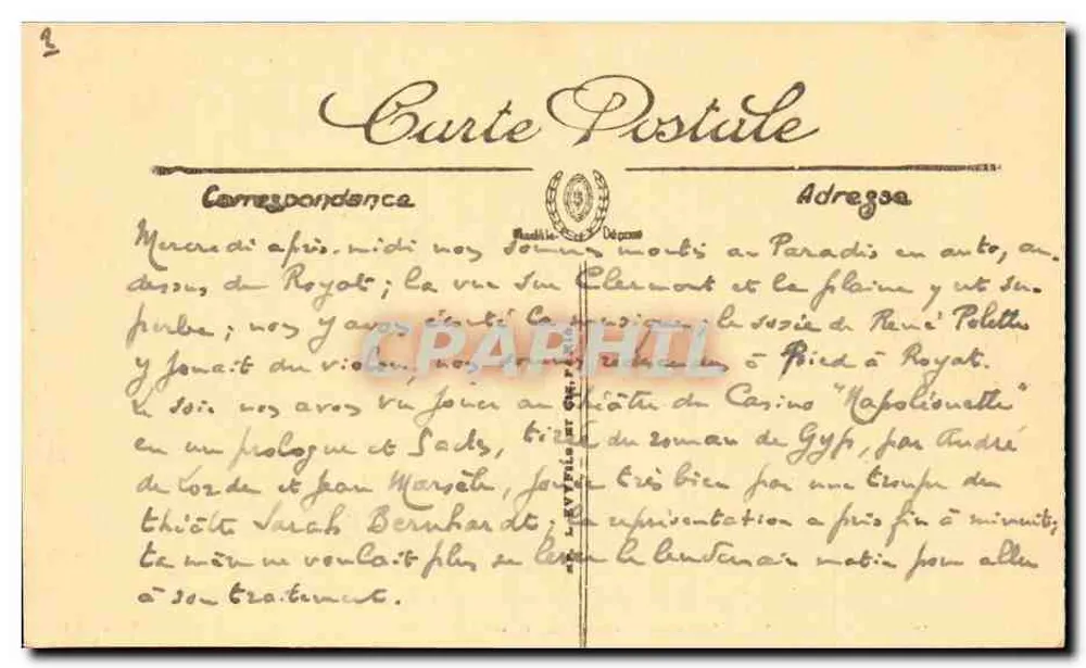 Marselha — Nossa Senhora da Guarda — Editor Selecta, n°8 - Verso