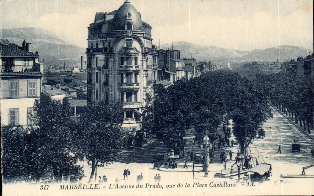 Marseille - Avenue du Prado, Ansicht der Place Castellane - L.L. - n°317 - Vorderseite