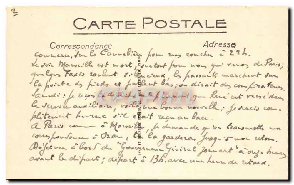 Marseille — Bassin von Joliette — LL. Nr. 323 - Rückseite