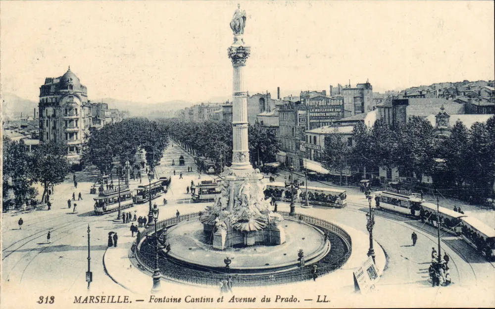 Marseille — Fontaine Cantini und Avenue du Prado — LL. n° 318 - Vorderseite