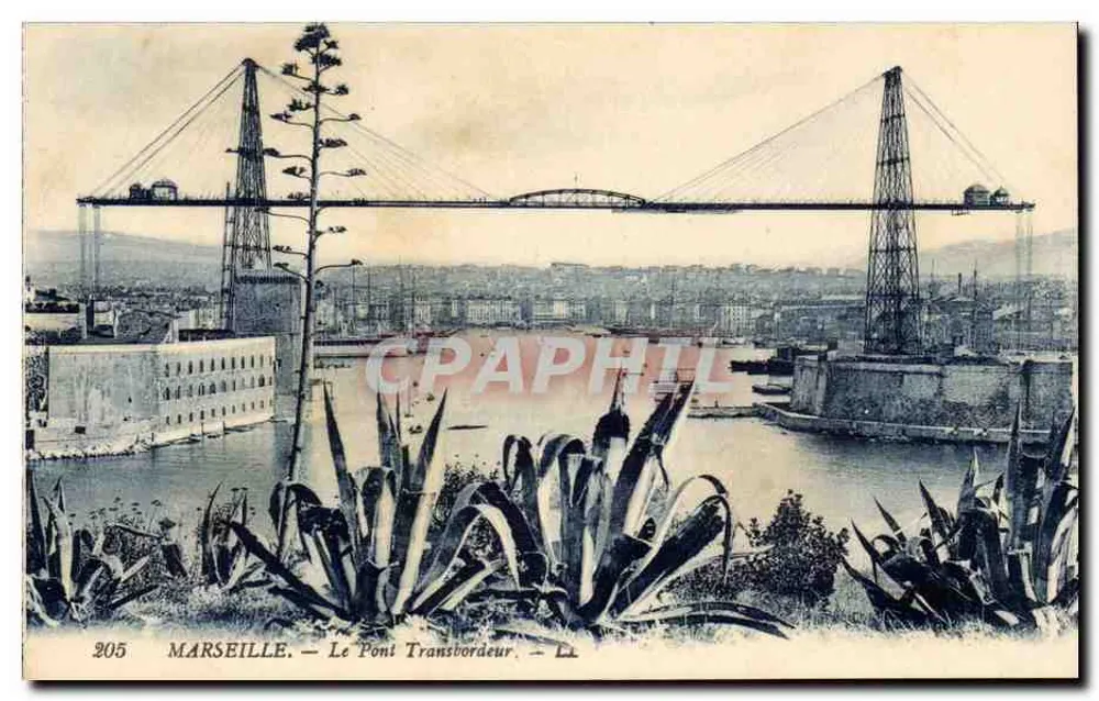 Marseille — O Pont Transbordeur — Editora: Levy et Neurudin, n° 205 - Frente
