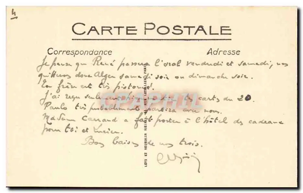 Marseille — O Pont Transbordeur — Editora: Levy et Neurudin, n° 205 - Verso