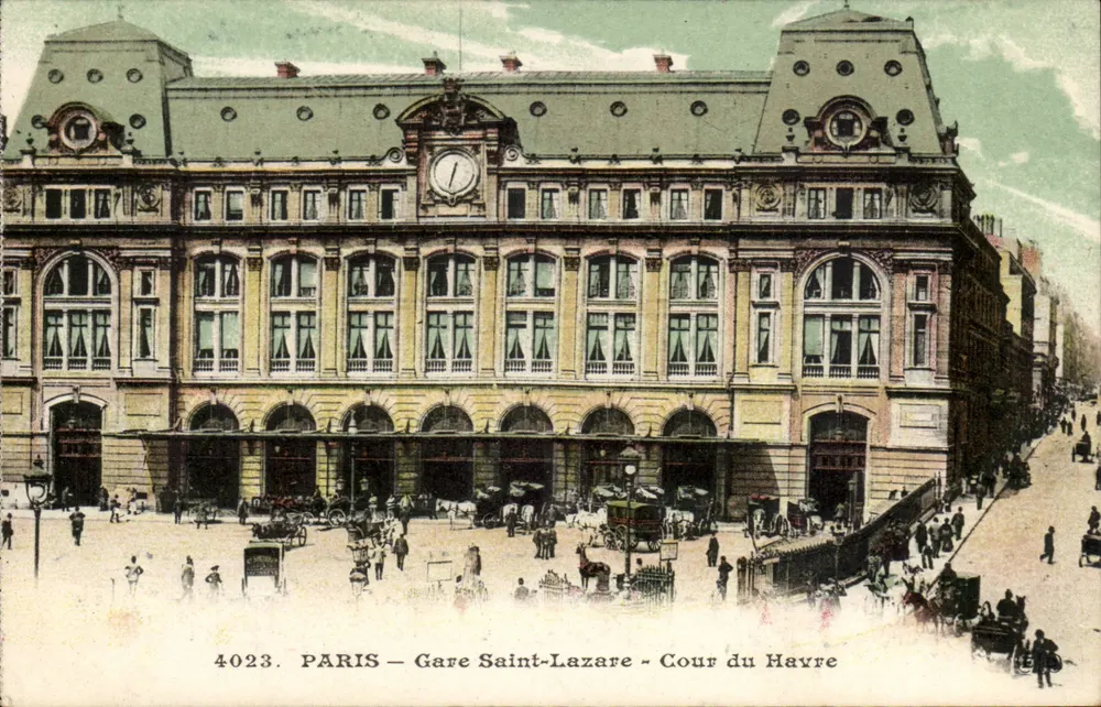 PARIS — Gare Saint-Lazare — Cour du Havre — éditeur inconnu, n° 4023 - Recto