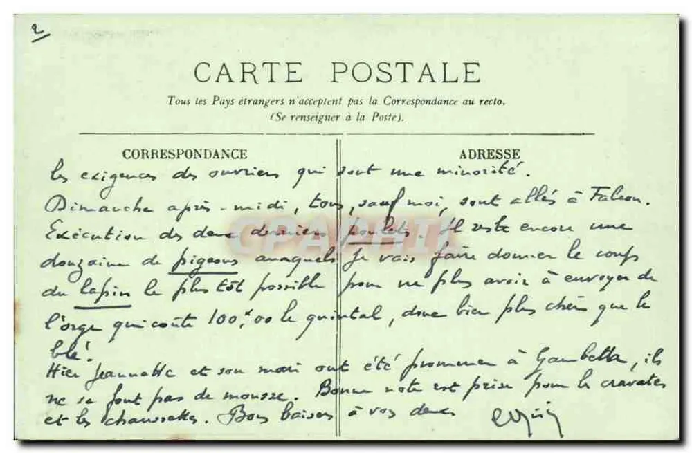 Paris — O Leão de Belfort — LL. — n° 173 - Verso