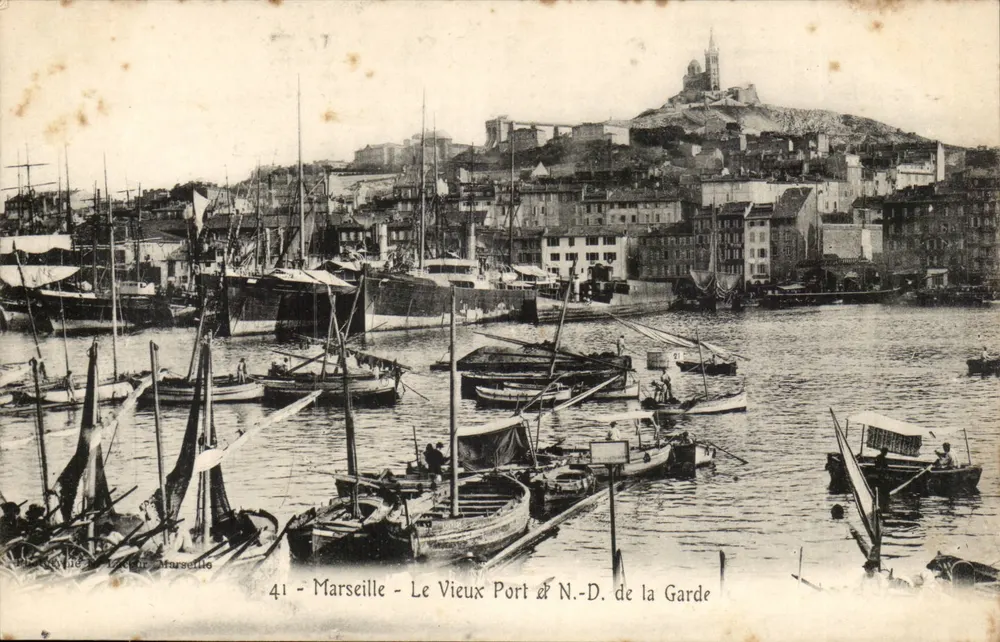 Marseille - Der alte Hafen & N.-D. de la Garde — Verlag: C. L. C. Marseille, Nr. 41 - Vorderseite