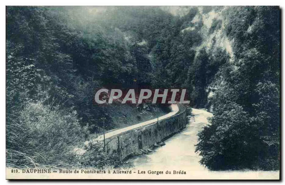 Die Gorges du Bréda — Route von Pontcharra nach Allevard — Verleger Bourcier, Grenoble, Nr. 819 - Vorderseite