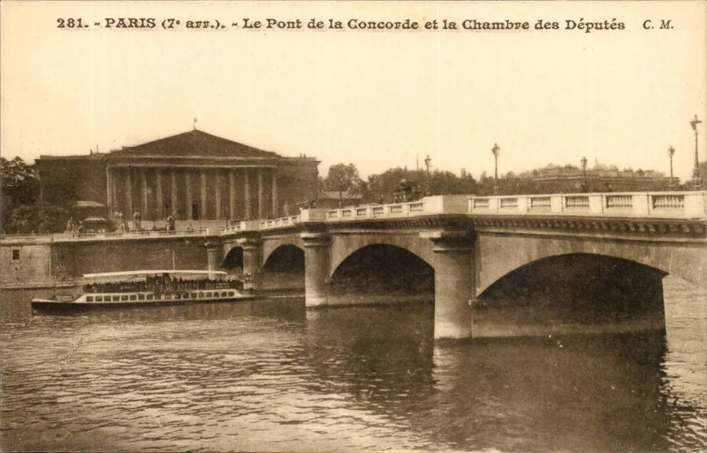 Paris (7. Arrondissement) — Der Pont de la Concorde und das Députés-Haus — C.M. n°281 - Vorderseite