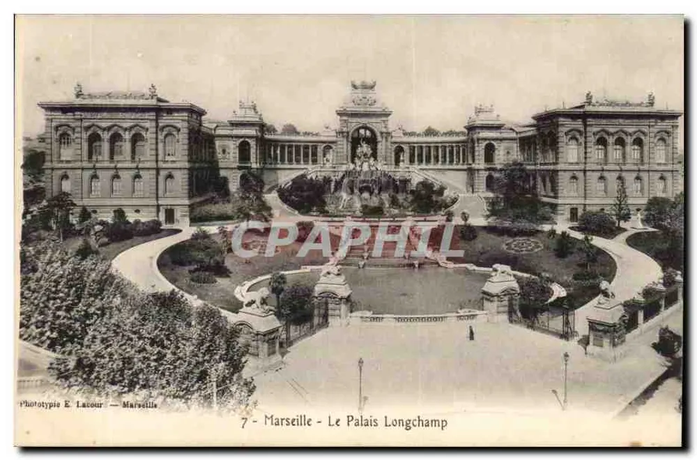 Marselha - O Palácio Longchamp — Fototipia E. Lacour — n°7 - Frente