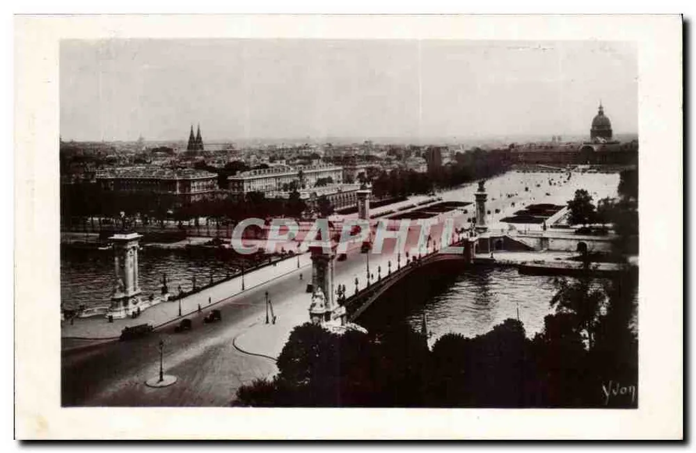 Pont Alexandre III und Esplanade des Invalides — Éditions d'Art YVON, Paris - Vorderseite