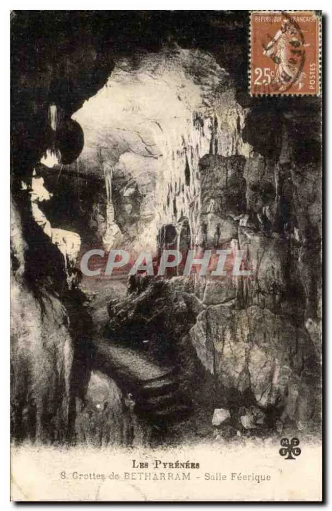 Os Pirineus — Grutas de BETHARRAM — Sala Encantada — editor M.T. n°8 - Frente