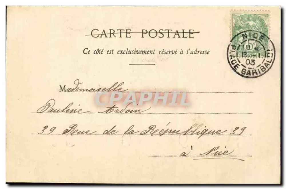 Vier junge Frauen in festlicher Kleidung — 1. Januar 1903 — Phototypie A. Benjard & Cie, Nancy - Rückseite
