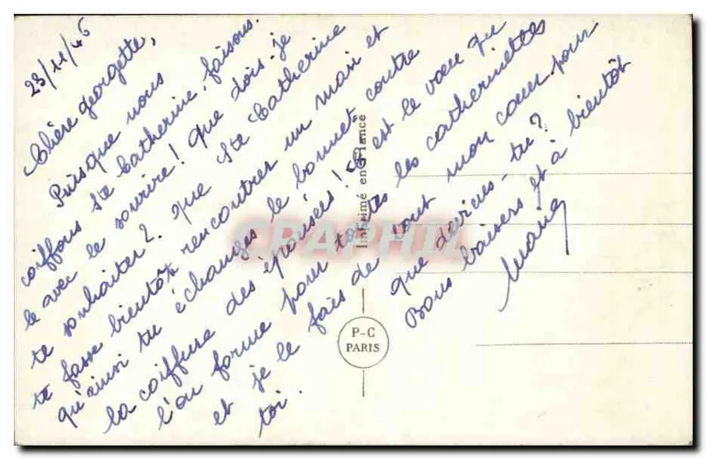 Lächelnde junge Frau — Portrait — P-C Paris, Nr. 4850 - Rückseite
