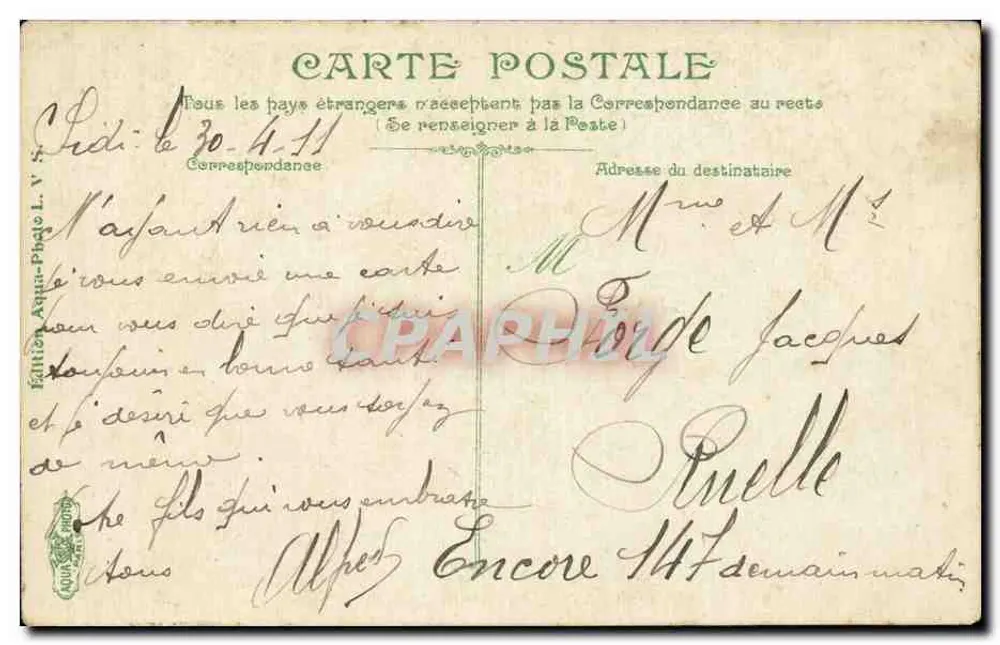 Tunis — Rue El-Halloun — Edição Aqua-Photo L. N. 18 - Verso