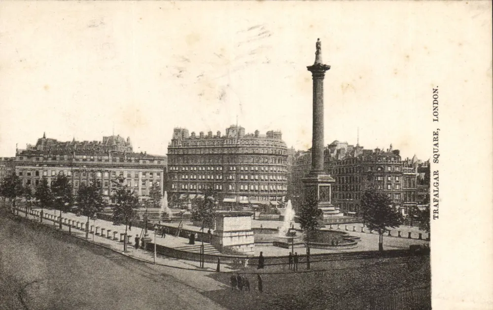 Trafalgar Square — Nelsonsäule — unbekannter Verlag, Seriennummer nicht sichtbar - Vorderseite
