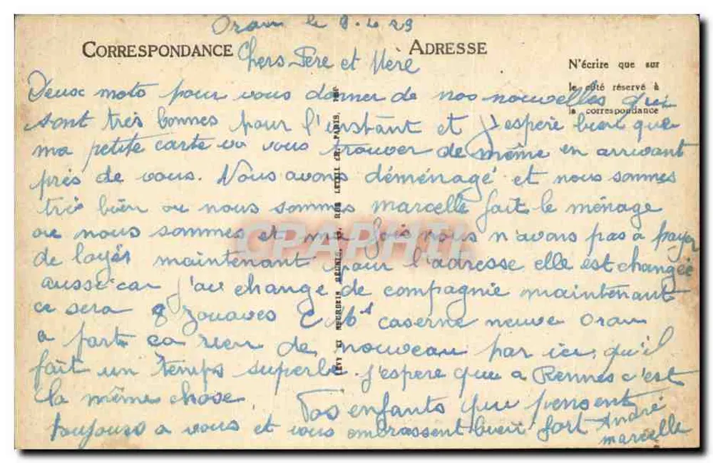 Oran — Boulevard Séguin — LL, n°124 - Verso