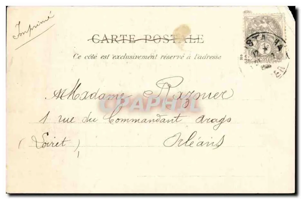 ALGER — Sommerpalast des Gouverneurs — Nr. 44, Sammlung P. S. - Rückseite