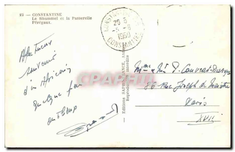 Constantine — Der Rhummel und die Hängebrücke — Éditions SAPTO-FRANCE, n°23 - Rückseite