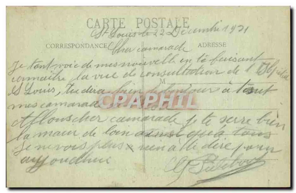Paris (10. Arrondissement) - Krankenhaus Saint-Louis - Gebäude der Beratungen — F.P. Paris, Nr. 1014 - Rückseite
