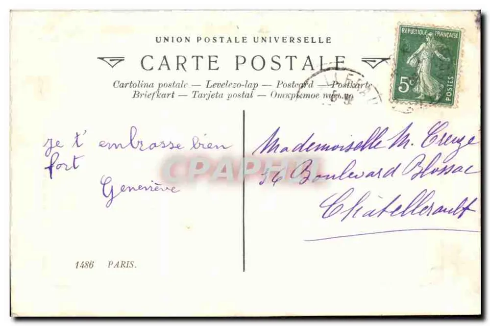 Avenue du Bois — Paris — Verlag L.D. - Rückseite