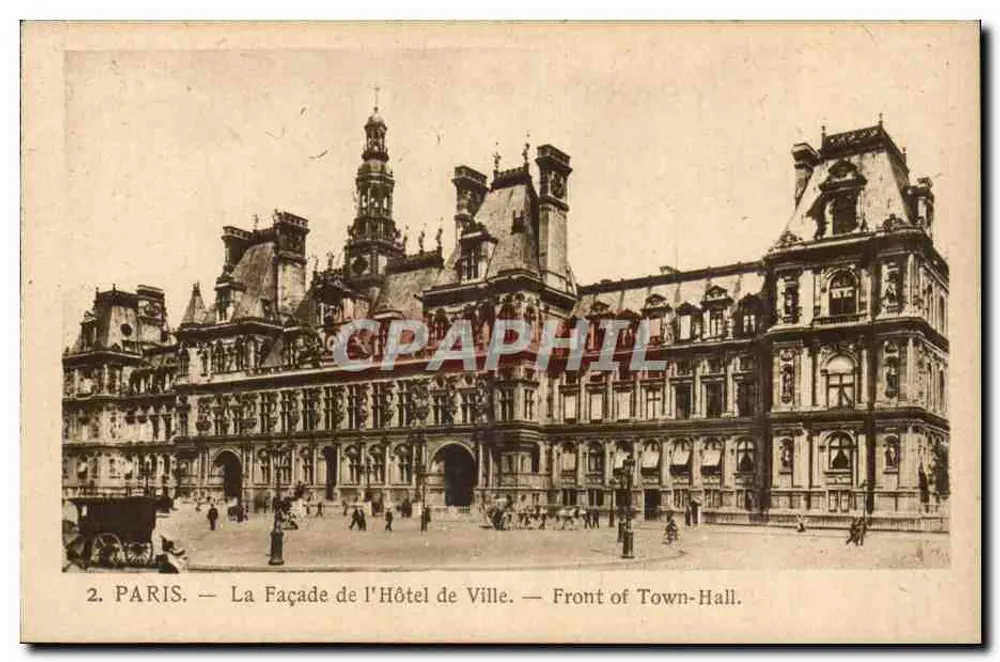 Paris — Fachada do Hôtel de Ville — Front of Town-Hall - Frente