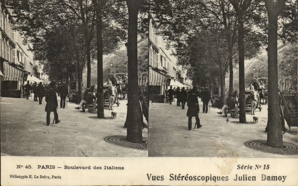 PARIS — Boulevard des Italiens — Héliotypie E. Le Delcy, Parigi — Serie N°15 - Recto