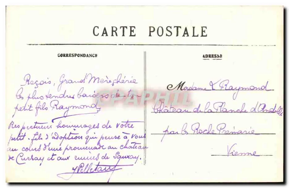 SANXAY (Vienne) — Die gallo-römischen Ruinen des Theaters — Jules Robuchon, Fotografie Poitiers - 8 - Rückseite