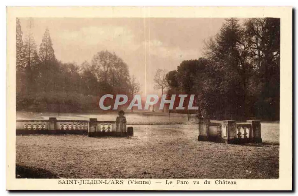 Saint-Julien-l'ArS (Isère) — Der Park vom Schloss aus gesehen — J. Robuchon, phot., Poitiers - 12248 - Vorderseite