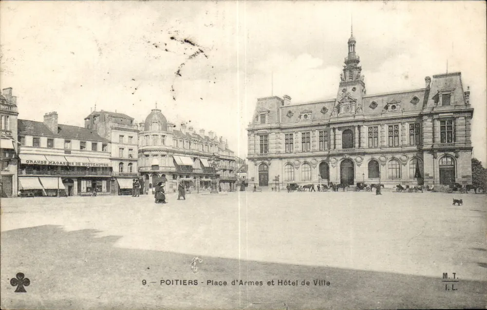Poitiers — Place d'Armes und Rathaus — M.T. I.L. n°9 - Vorderseite