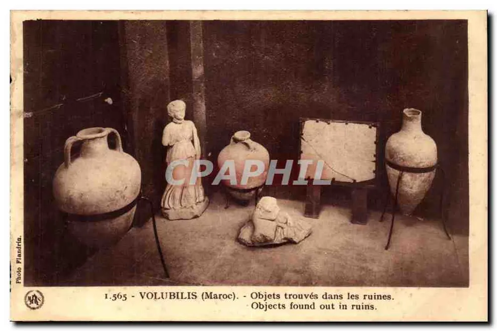 Volubilis (Marok) — Znalezione przedmioty w ruinach — Photo Plandrin, nr 1.565 - Awers