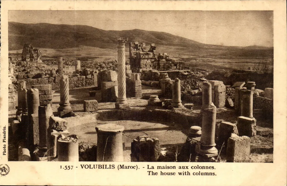 Volubilis (Marocco) — La casa delle colonne — Foto Flandrin, n° 1.557 - Recto