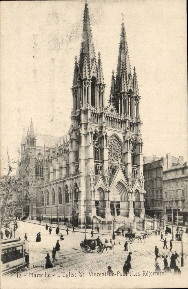 Marseille - L'Église Saint-Vincent-de-Paul (Les Réformés) — Éditeur E. Lacour, n°12 - Recto
