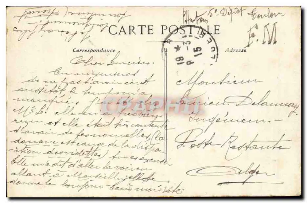 Marselha - Cours Belsunce — trem n°632 e trem n°633, editor EL - Verso