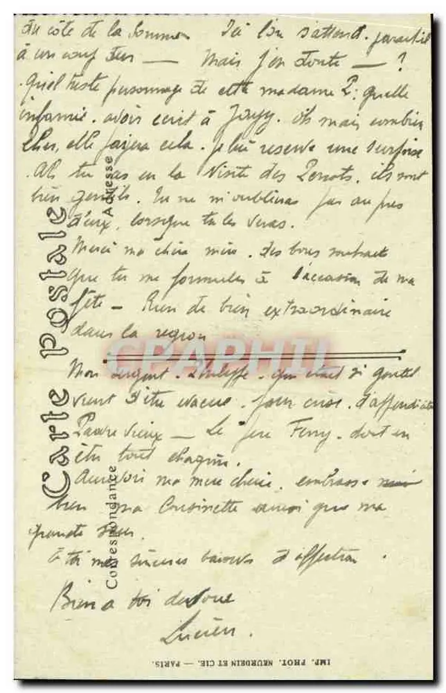 Bombardement de REIMS par les Allemands — Quartier Bétheny et usine Clément — H. George, Reims - Verso