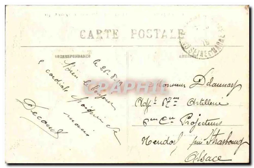 Palast von Fontainebleau — Schloss und Teich der Karpfen — Künstlerische Sammlung L. N. - Rückseite