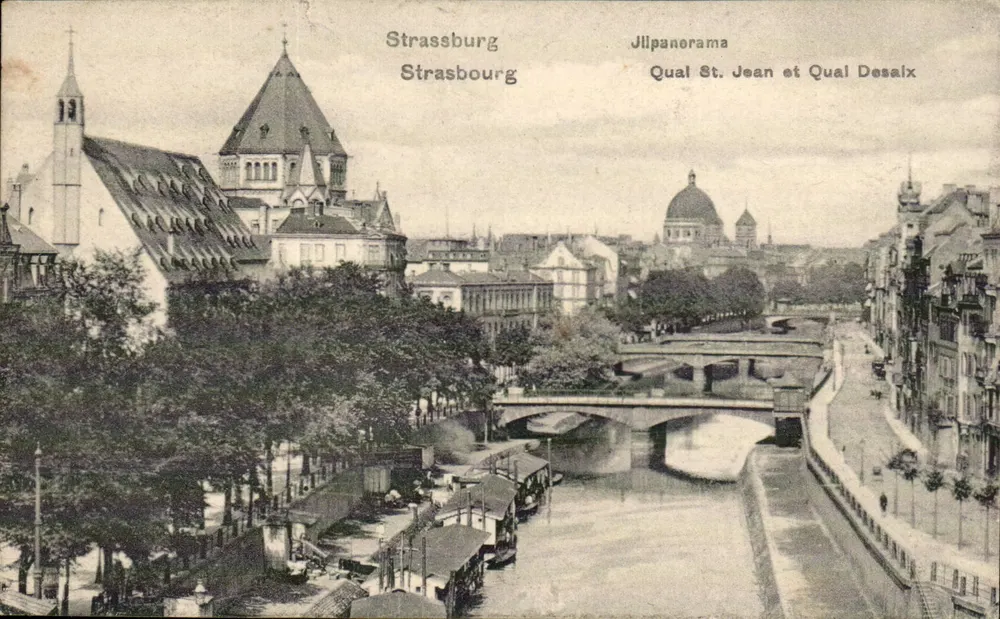 Straßburg — Panoramablick auf die Straße Saint-Jean und die Straße des Alpen — Jilpanorama - Vorderseite