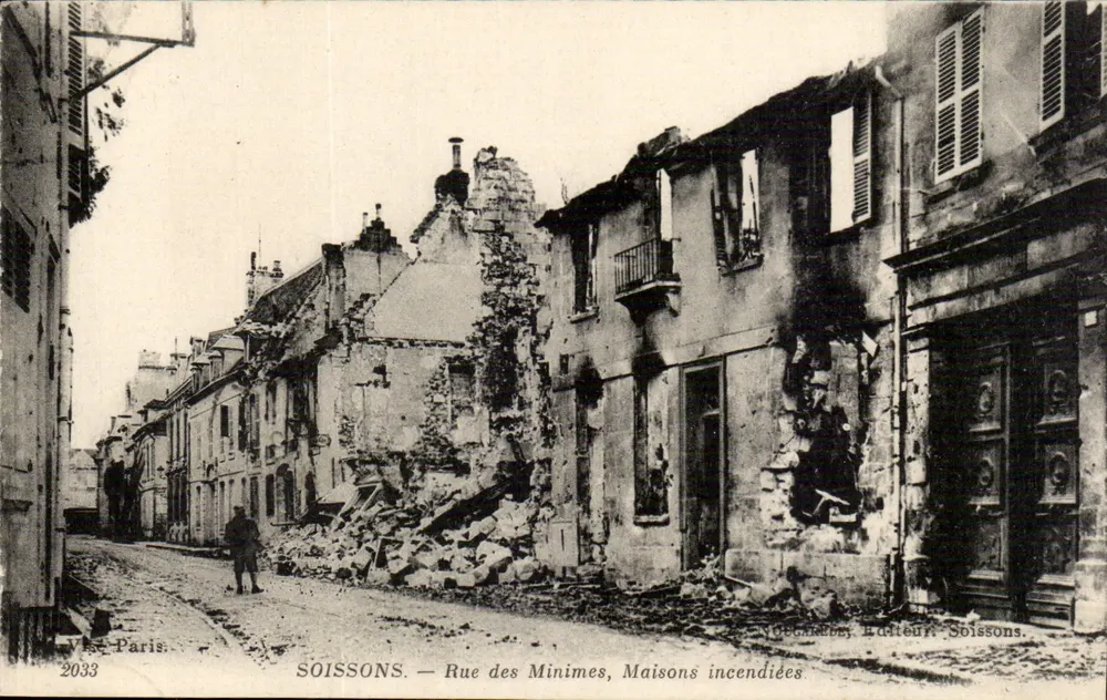 Soissons — Rue des Minimes, Gebrauchte Häuser — Vouchebey, Verlag, Soissons. - Vorderseite