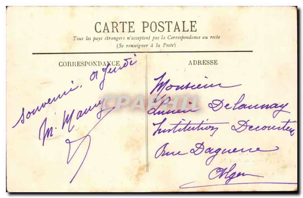 Gorges de Palestro — Tunel de Oyed — Coleção Tizane, P. S. - Verso