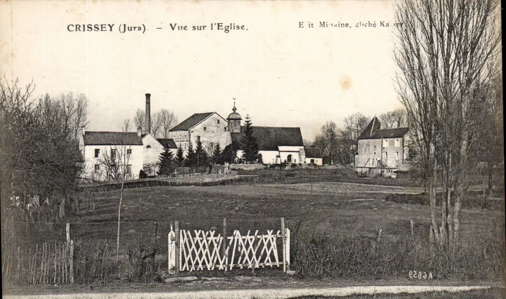 CRISSEY (Jura) — Vista da Igreja — Imp. Bourgeois Frères, Chalon-sur-Saône - Frente