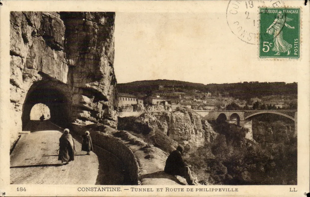 Constantine — Tunnel und Route nach Philippeville — LL, Nr. 184 - Vorderseite